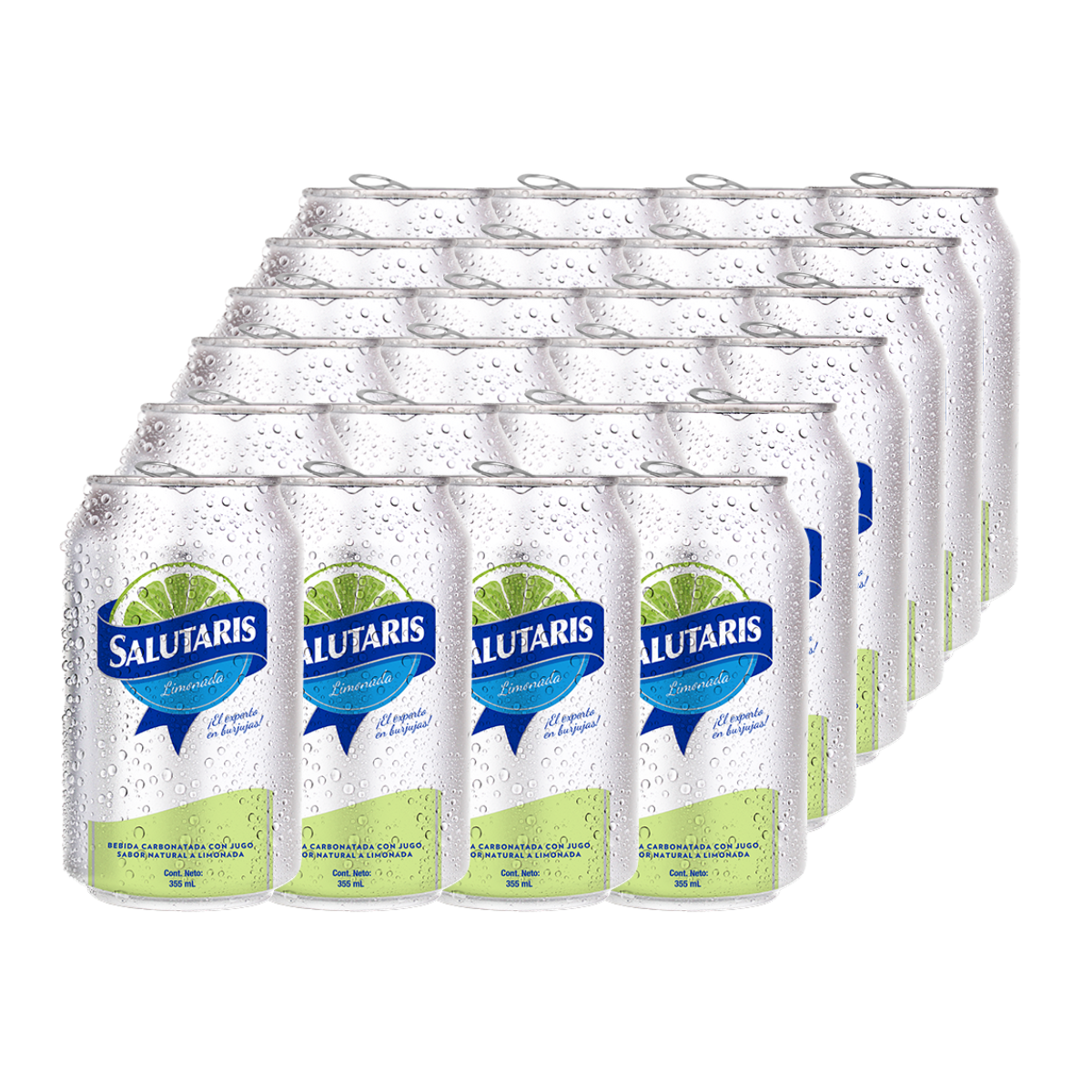 Agua Carbonatada de Limón Salutaris Lata 355ml 24Pack