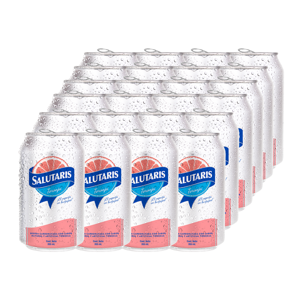 Agua Carbonatada de Toronja Salutaris Lata 355ml 24Pack