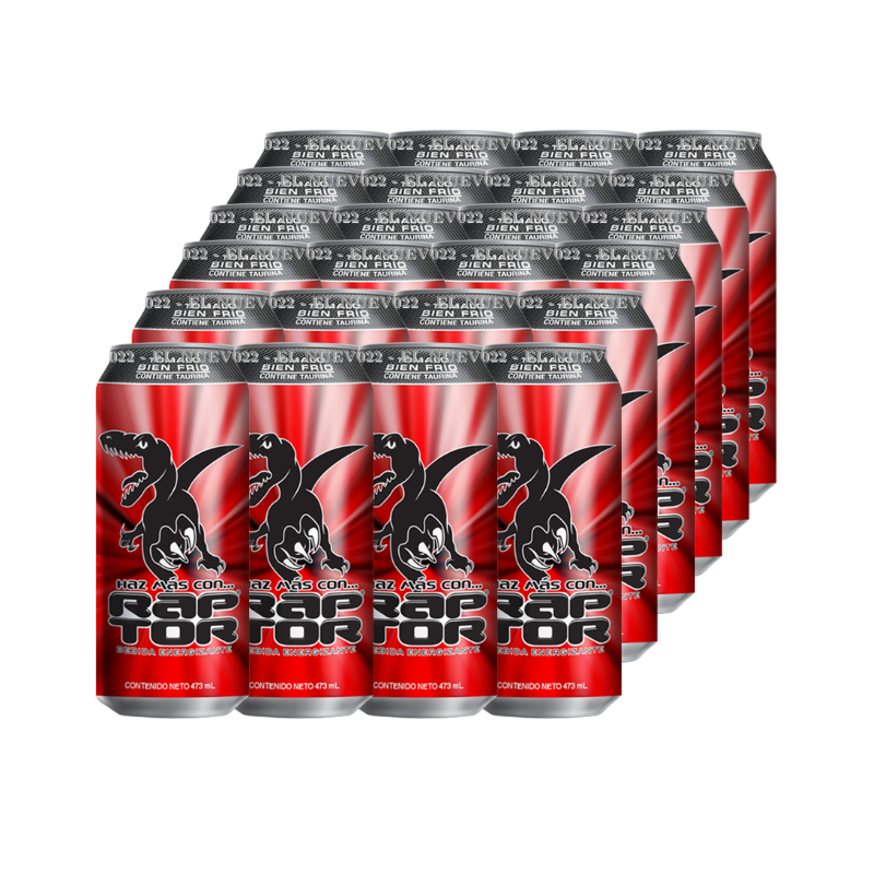 Bebida Energizante Raptor Lata 473ml 24Pack