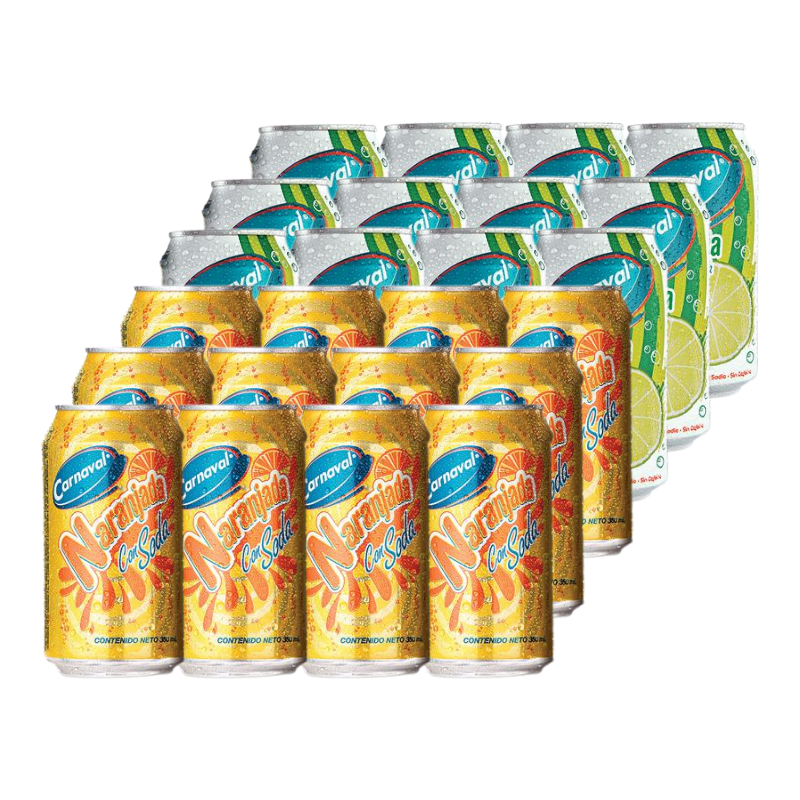 Gaseosa de Naranja / Limón con Soda Carnaval 24Pack