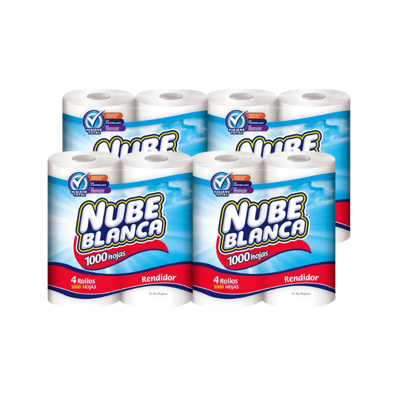 Papel Higiénico Nube Blanca 1000h 16uds